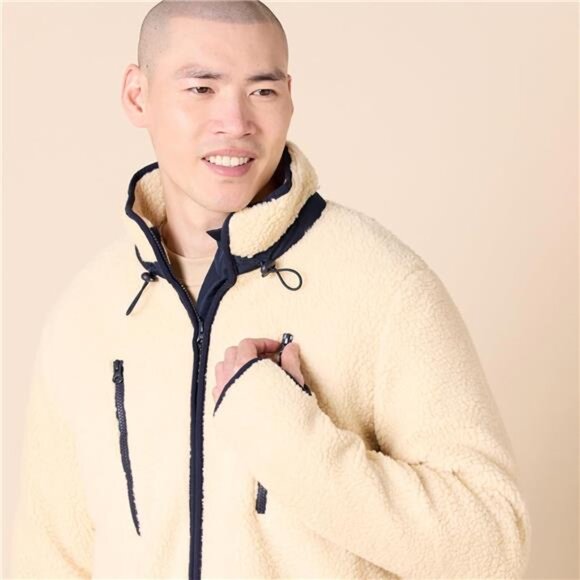 Womens Full Zip Sherpa Jacket Mock Neck Fleece Pullover Warm Cozy Winter Coat - Picture 4 of 7